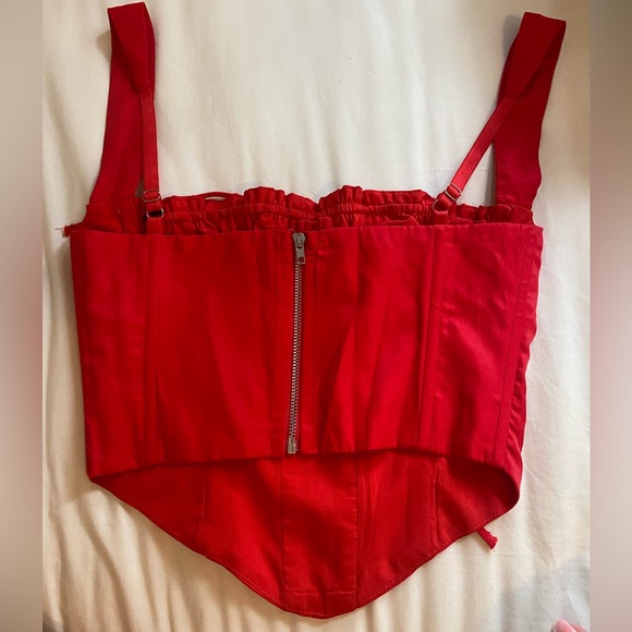 NWOT XXS White Fox Red Corset Top - Picture 2 of 3